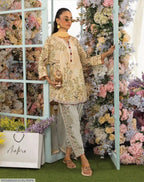 2 Pcs Women's Stitched Swiss Lawn Printed Co-Ord Set