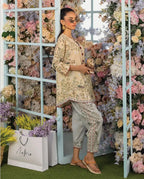 2 Pcs Women's Stitched Swiss Lawn Printed Co-Ord Set