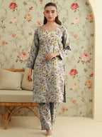 Printed Dobby Lawn 2Pcs Yellow Suit