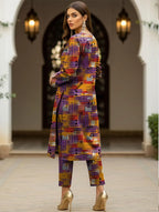 Printed Dobby Lawn 2Pcs Shirt Trouser Set Red