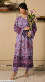 Women's Embroidered Lawn Suit Pink 2 Pcs Bakra Eid