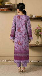 Women's Embroidered Lawn Suit Pink 2 Pcs Bakra Eid